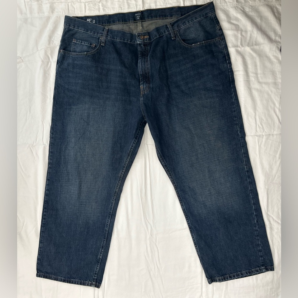 Nautica Blue Relaxed Jeans Classic Style Big And Tall Mens 46/30